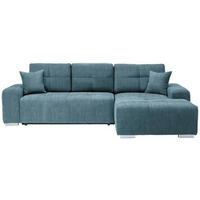 ECKSOFA in Webstoff Türkis  - Türkis/Silberfarben, Design, Kunststoff/Textil (280/194cm) - Carryhome
