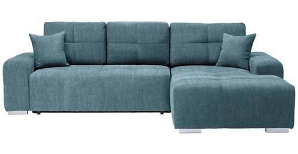 ECKSOFA in Webstoff Türkis  - Türkis/Silberfarben, Design, Kunststoff/Textil (280/194cm) - Carryhome