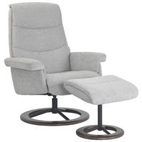 RELAXFÅTÖLJ SET i vävt tyg svart, ljusgrå  - ljusgrå/svart, Design, metall/trä (81/82-115/85-105cm) - Xora