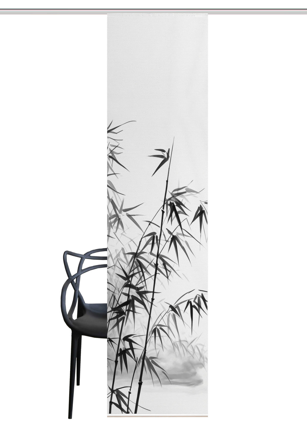 FLÄCHENVORHANG   blickdicht  60/245 cm   - Grau Hochglanz/Weiß, Natur, Textil (60/245cm)
