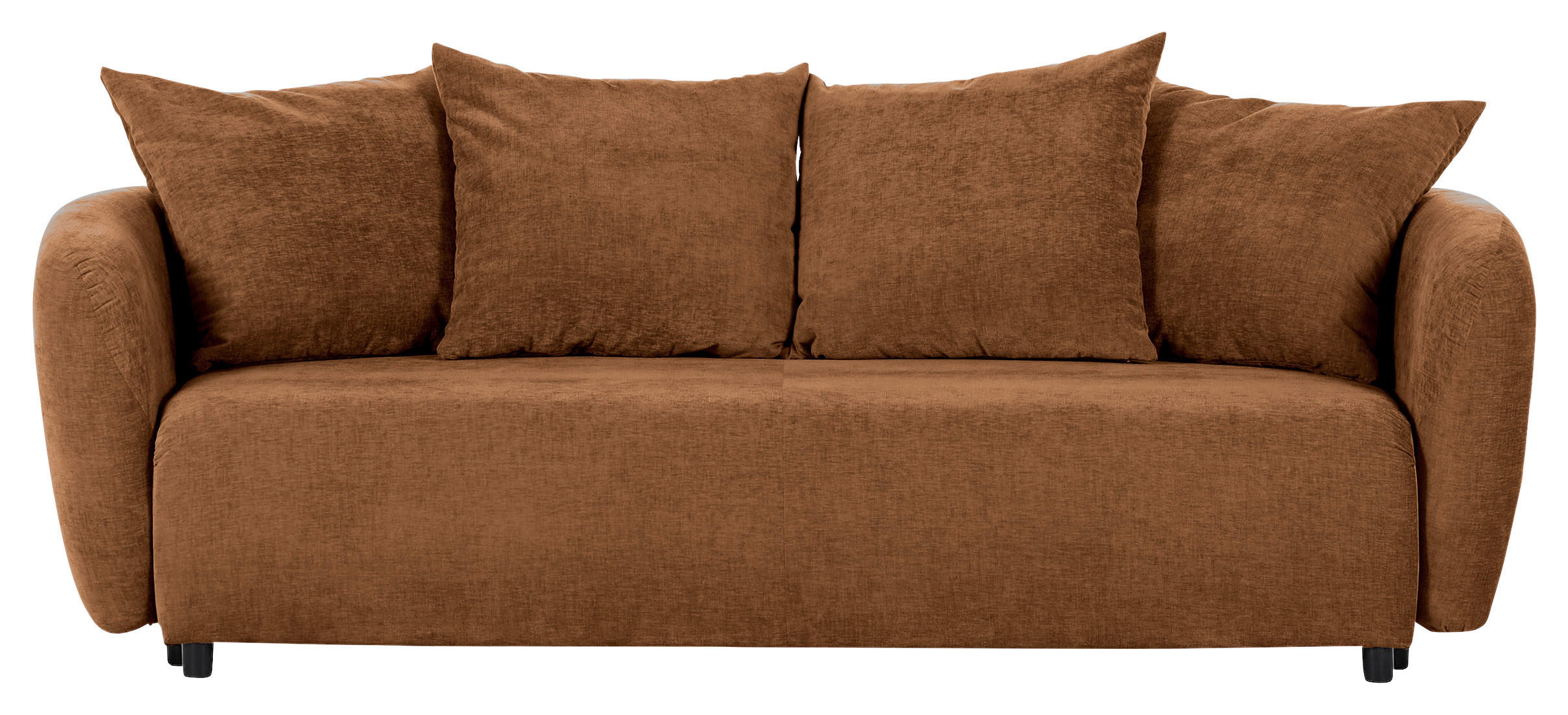SCHLAFSOFA in Flachgewebe Rostfarben  - Rostfarben/Schwarz, KONVENTIONELL, Kunststoff/Textil (250/74/108cm) - Carryhome