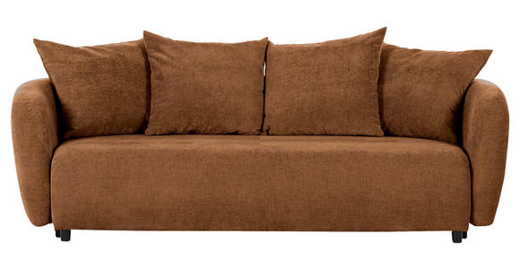 SCHLAFSOFA Flachgewebe Rostfarben - Rostfarben/Schwarz, KONVENTIONELL, Kunststoff/Textil (250/74/108cm) - Carryhome