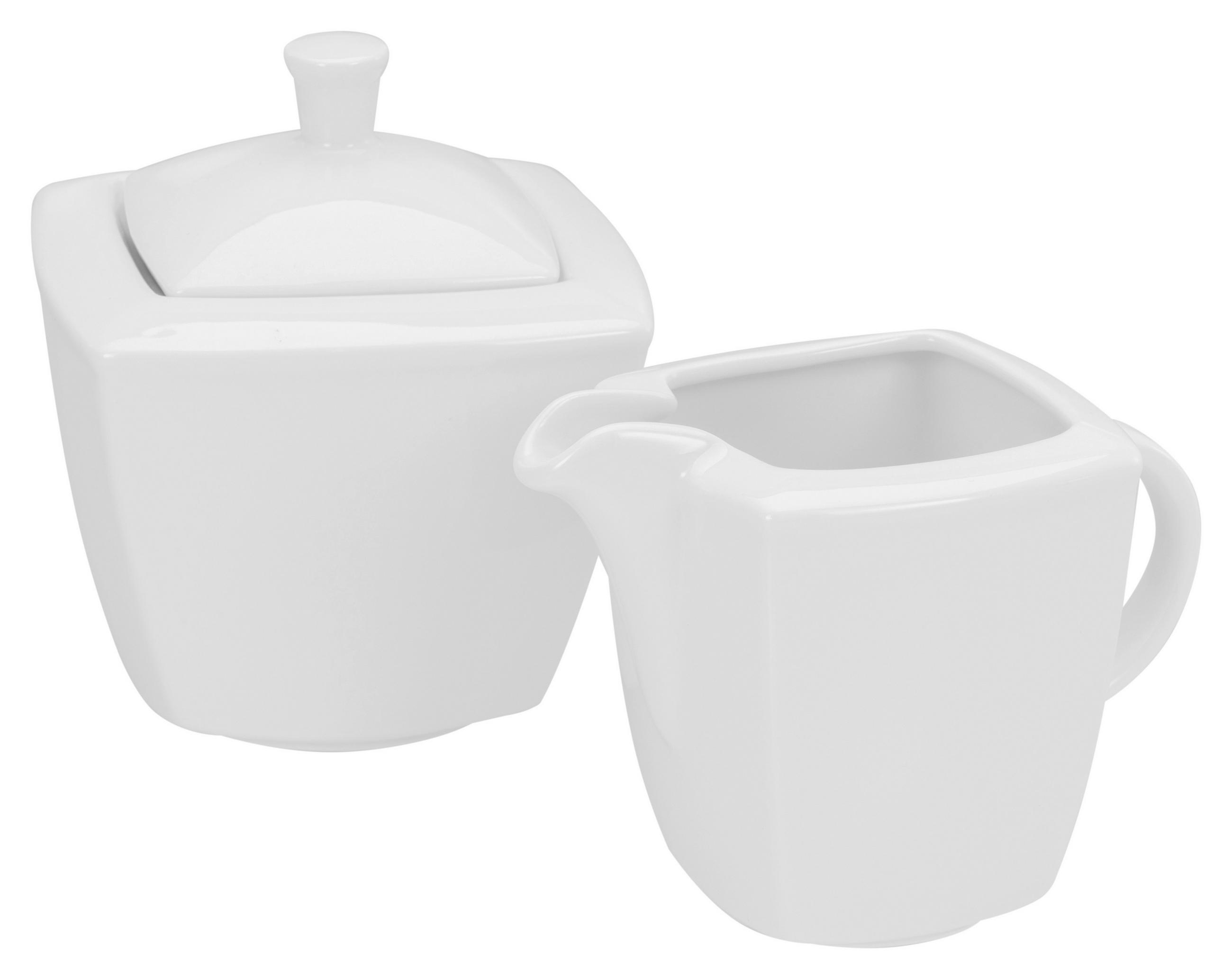MILCH- UND ZUCKER-SET - Weiß, Basics, Keramik - Creatable