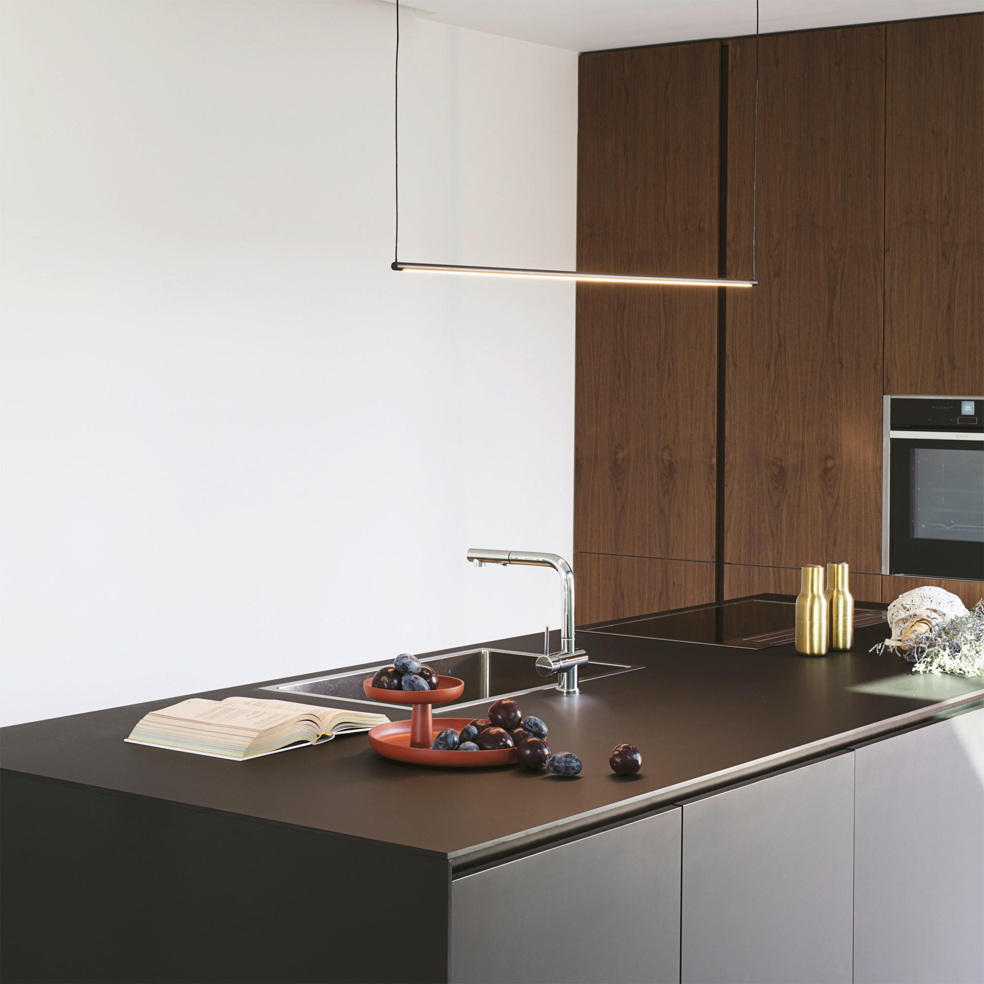 LED-HÄNGELEUCHTE Essence Nero 126/26,50/150/1,5 cm   - Schwarz, Design, Metall (126/26,50/150/1,5cm) - Ideal Lux