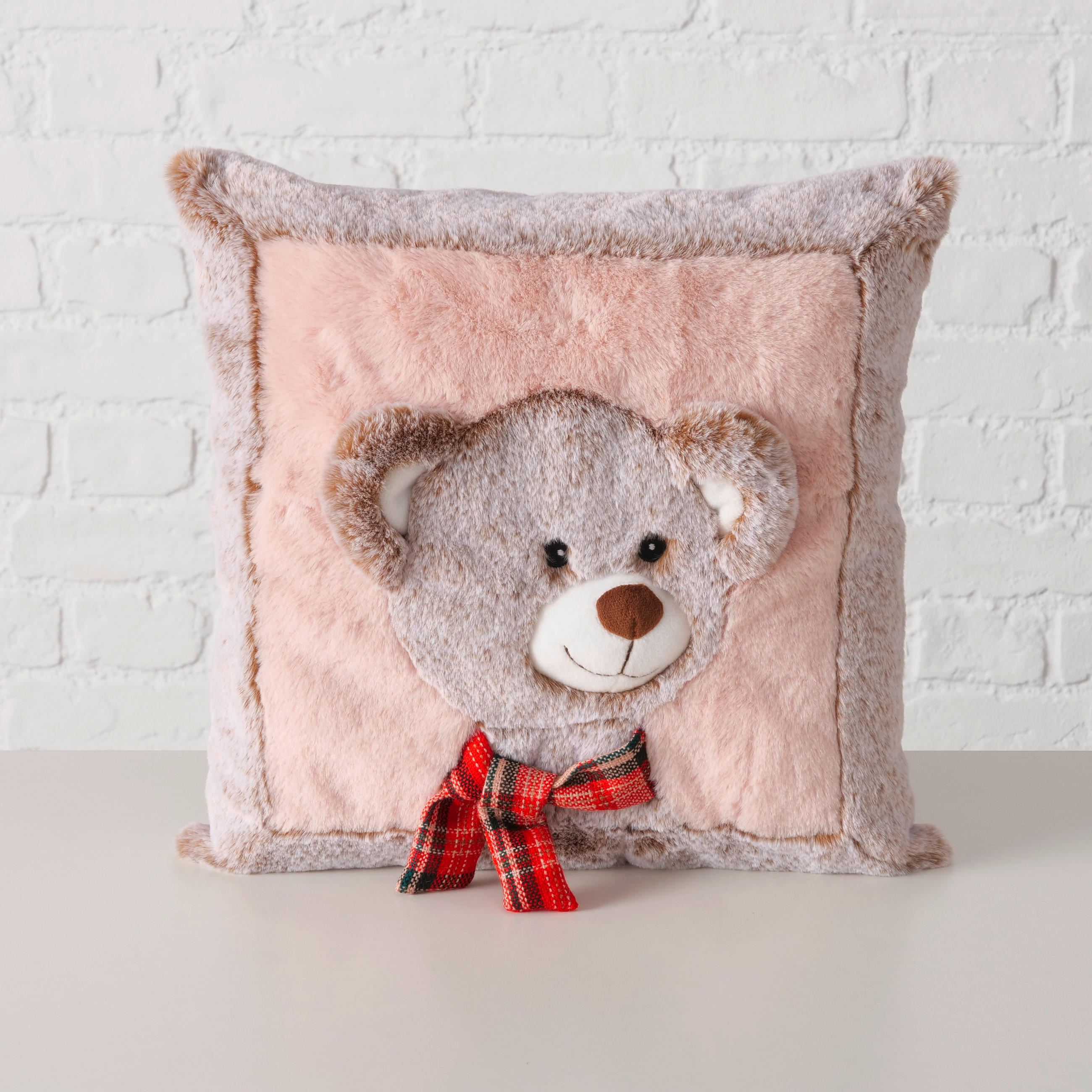 ZIERKISSEN    - Hellbraun/Weiss, Lifestyle, Textil (35/35/13cm)