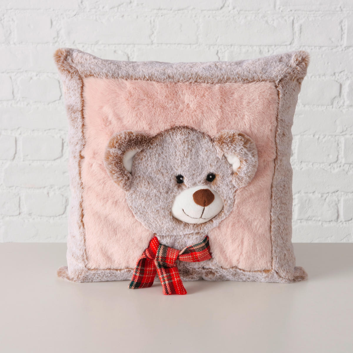 ZIERKISSEN    - Hellbraun/Weiss, Lifestyle, Textil (35/35/13cm)