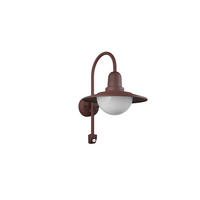 VÄGGLAMPA UTOMHUS - vit/rostfärgad, Klassisk, metall/glas (38/30/45,5cm) - Trio Leuchten