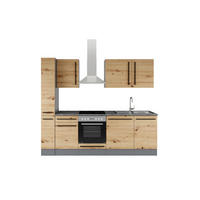 KÜCHENBLOCK  in Anthrazit, Eiche Artisan  - Anthrazit/Schwarz, LIFESTYLE, Holzwerkstoff/Kunststoff (250cm) - P & B