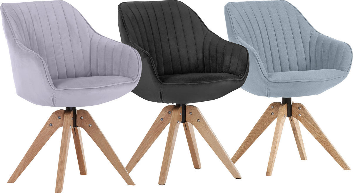 KAROSSZÉK világosszürke  - világosszürke/natúr, Design, textil/fa (60/83/65cm) - Hom`in