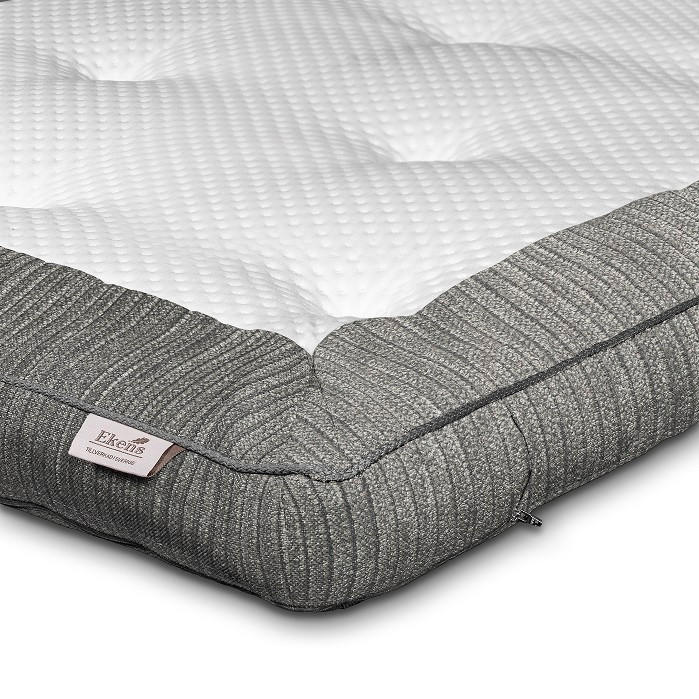 BÄDDMADRASS Softex Trens 90/200 cm  höjd ca 9 cm  - vit/grå, Klassisk, textil (90/200cm) - Ekens