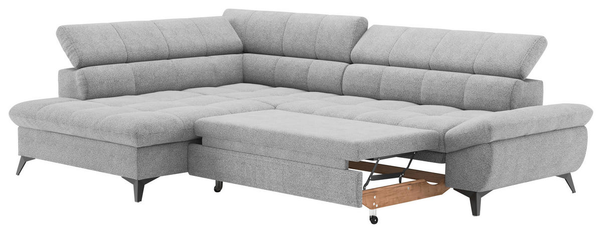 SEDACÍ SOUPRAVA, textil, šedá - šedá/černá, Basics, kov/textil (201/296cm) - Welnova