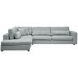 ECKSOFA in Chenille Grau  - Schwarz/Grau, KONVENTIONELL, Kunststoff/Textil (250/314cm) - Carryhome