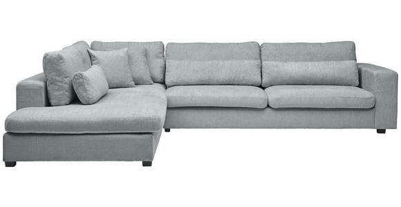 ECKSOFA in Chenille Grau  - Schwarz/Grau, KONVENTIONELL, Kunststoff/Textil (250/314cm) - Carryhome