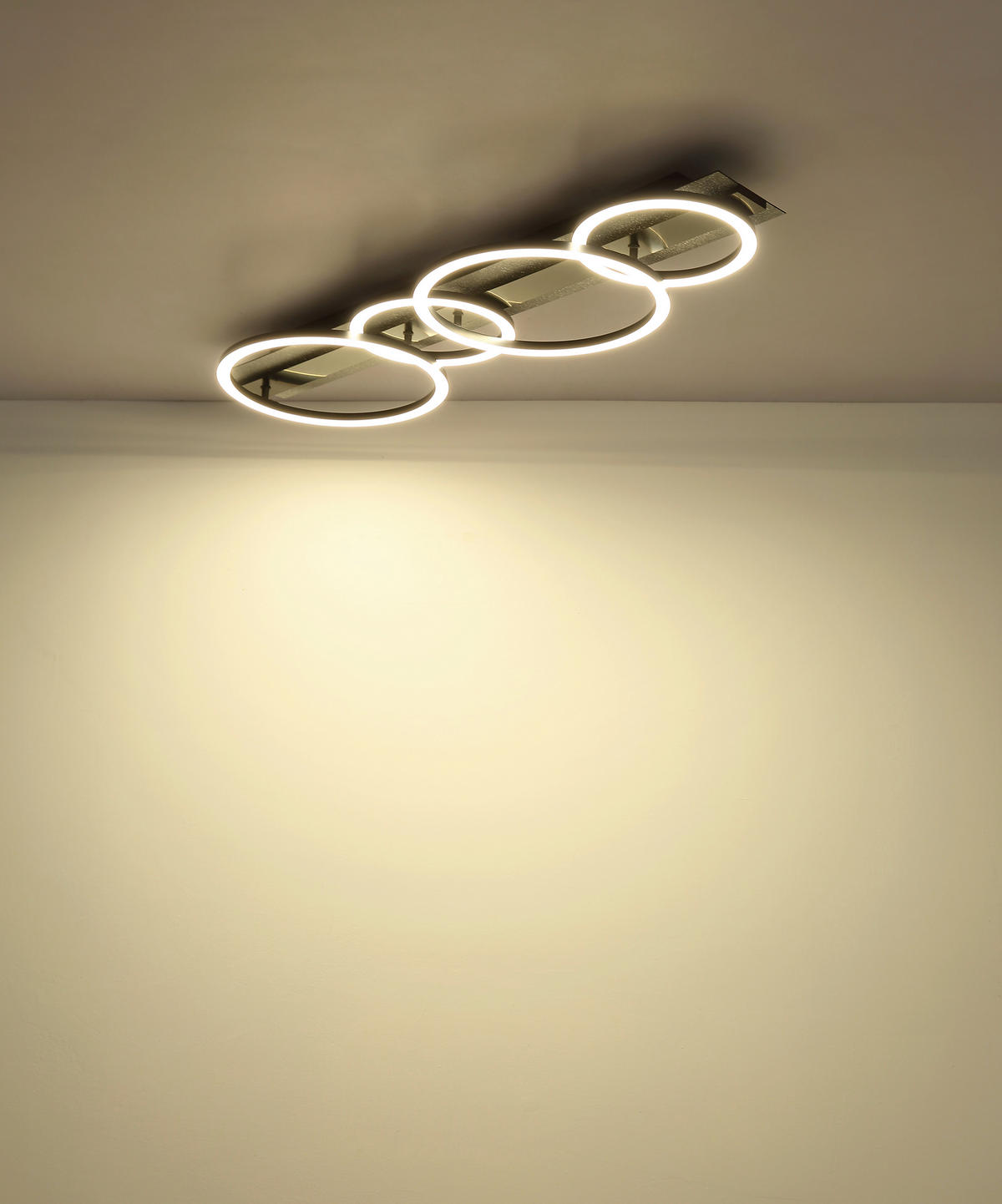 LED-DECKENLEUCHTE 86,2/30/8,8 cm   - Silberfarben/Schwarzchrom, Design, Kunststoff/Metall (86,2/30/8,8cm) - Globo