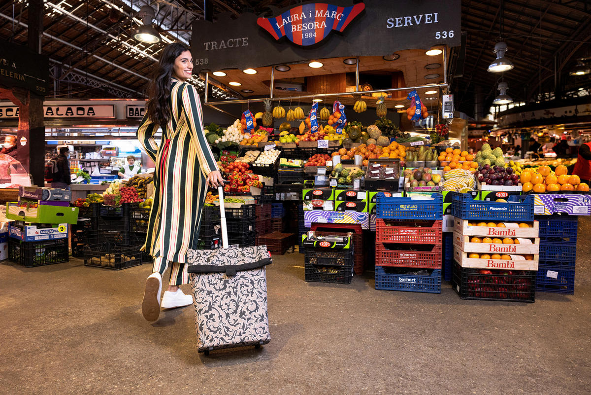 EINKAUFSTROLLEY  - Schwarz/Braun, Basics, Kunststoff (43/53/21cm) - Reisenthel