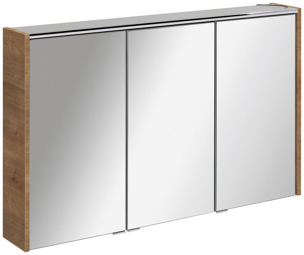 SPIEGELSCHRANK 110/68,3/16 cm  - Eichefarben/Alufarben, MODERN, Glas/Holzwerkstoff (110/68,3/16cm) - Voleo
