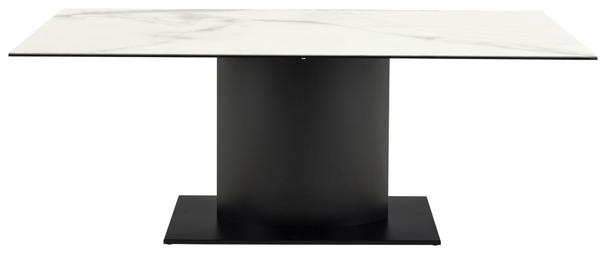 ESSTISCH in Metall, Keramik 200/100/75,5 cm  - Schwarz/Weiß, MODERN, Keramik/Metall (200/100/75,5cm) - MID.YOU