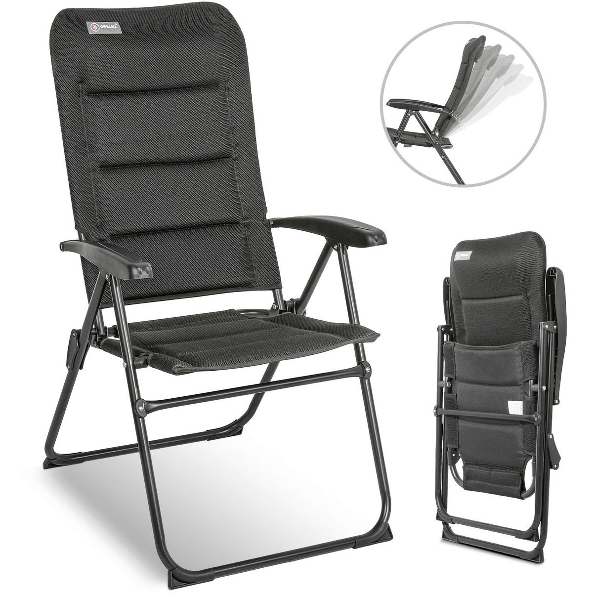 CAMPINGSESSEL - Schwarz, Basics, Textil/Metall (60/104/70cm) - Modante