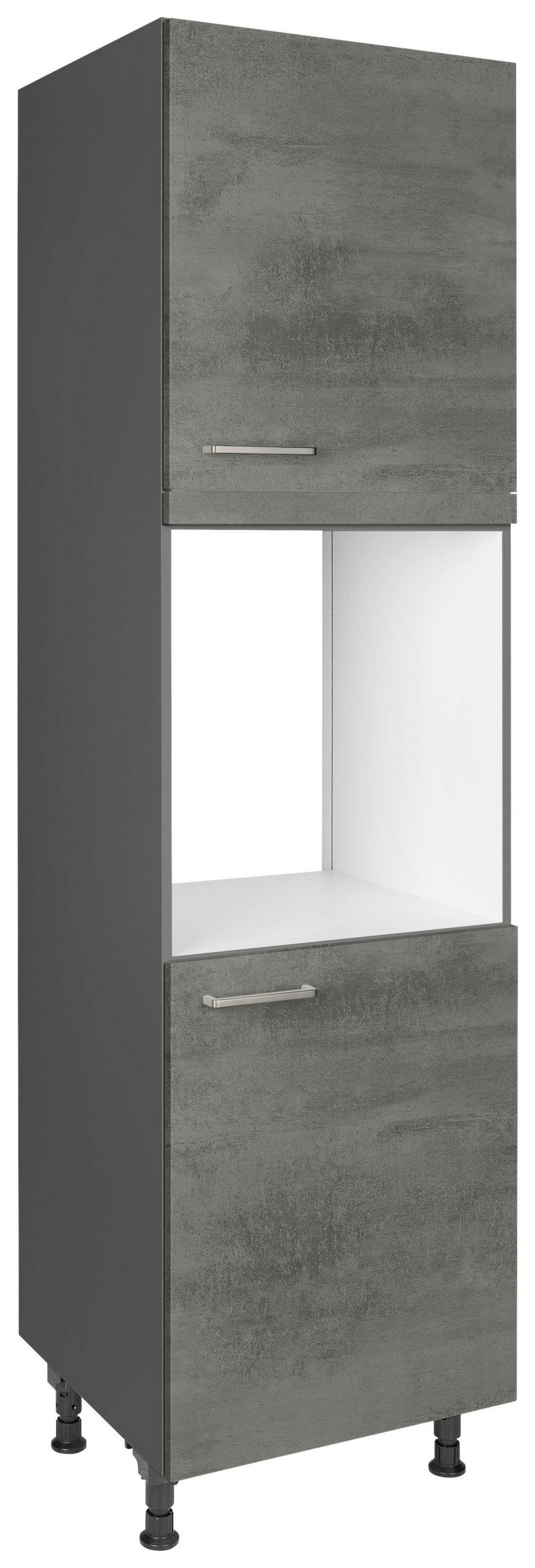 GERÄTEUMBAUSCHRANK 60/216,6/58 cm in Schieferfarben - Schieferfarben/Edelstahlfarben, MODERN, Holzwerkstoff/Metall (60/216,6/58cm) - Nobilia