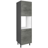 GERÄTEUMBAUSCHRANK 60/216,6/58 cm  in Schieferfarben  - Schieferfarben/Edelstahlfarben, MODERN, Holzwerkstoff/Metall (60/216,6/58cm) - Nobilia