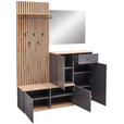 GARDEROBE  in 148/199/38 cm  - Anthrazit/Eiche Artisan, Design, Glas/Holzwerkstoff (148/199/38cm) - Xora