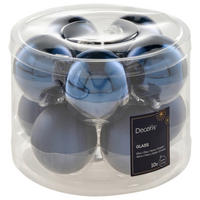 CHRISTBAUMKUGEL-SET 6 cm  - Dunkelblau, KONVENTIONELL, Glas (6cm)