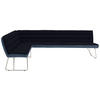 ECKBANK in Textil, Metall Dunkelblau, Edelstahlfarben, Blau  - Blau/Edelstahlfarben, Design, Textil/Metall (184/304cm) - Dieter Knoll