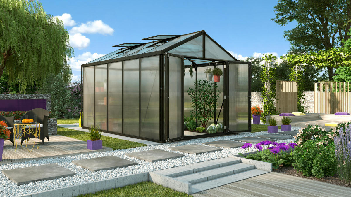 GEWÄCHSHAUSBAUSATZ - Schwarz, Basics, Kunststoff/Metall (258/250/391cm)