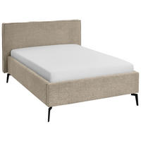 POLSTERBETT 140/200 cm  in Cappuccino  - Schwarz/Cappuccino, Design, Textil/Metall (140/200cm) - home24