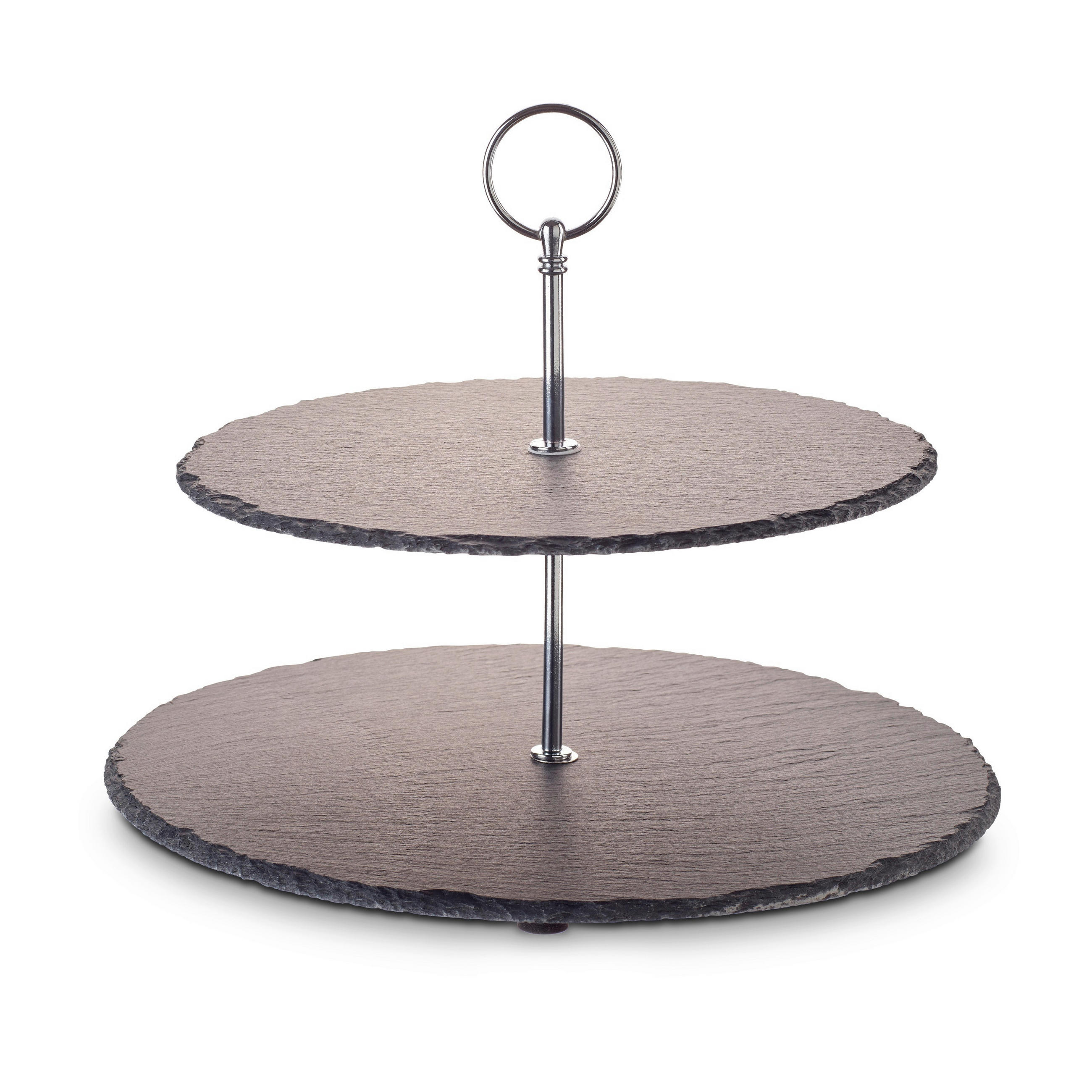 CUPCAKE-STÄNDER 2-stöckig - Silberfarben, Basics, Stein/Metall (30/25/40cm) - Echtwerk