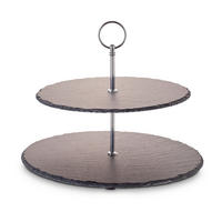 CUPCAKE-STÄNDER 2-stöckig - Silberfarben, Basics, Stein/Metall (30/25/40cm) - Echtwerk