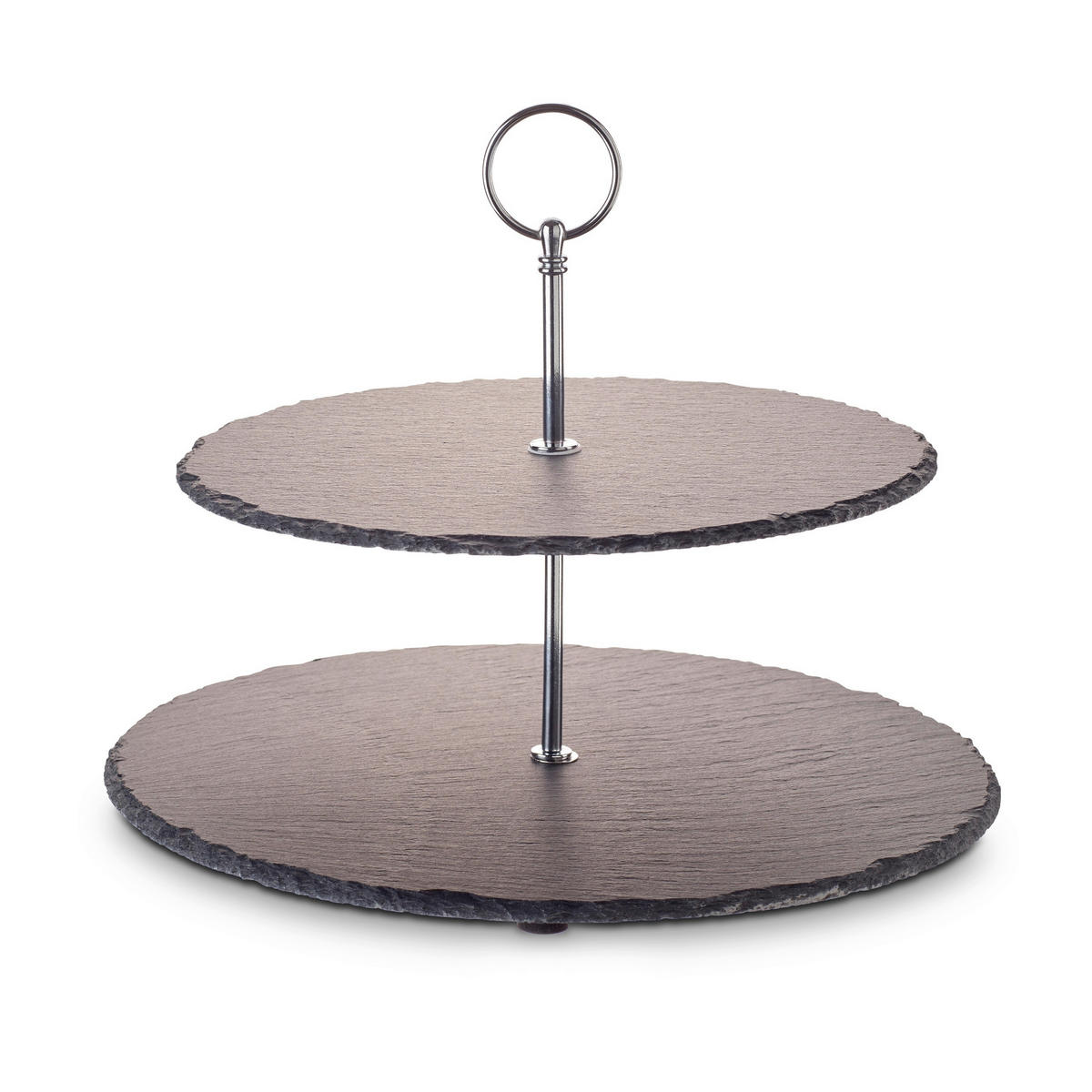 CUPCAKE-STÄNDER 2-stöckig - Silberfarben, Basics, Stein/Metall (30/25/40cm) - Echtwerk