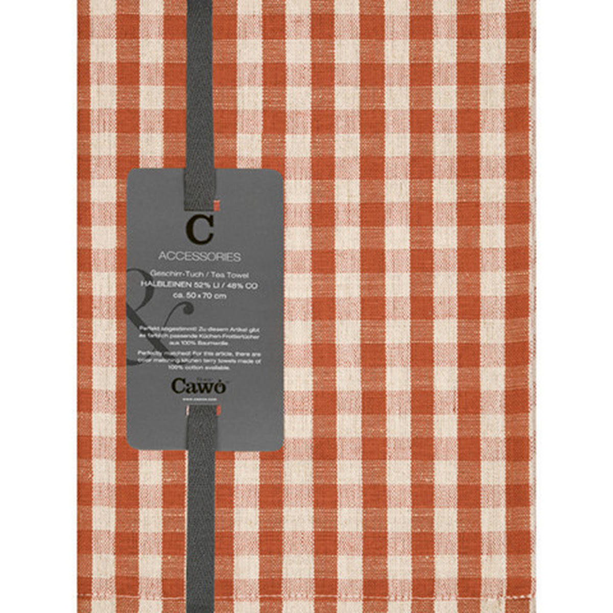GESCHIRRTUCH Rot, Beige  - Beige/Rot, Basics, Textil (50/70cm) - Cawoe