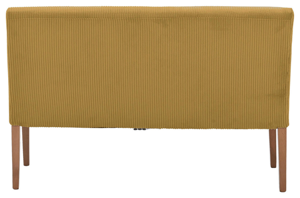 SITZBANK 140/92/66 cm  in Buchefarben, Currygelb  - Currygelb/Buchefarben, KONVENTIONELL, Holz/Textil (140/92/66cm) - home24