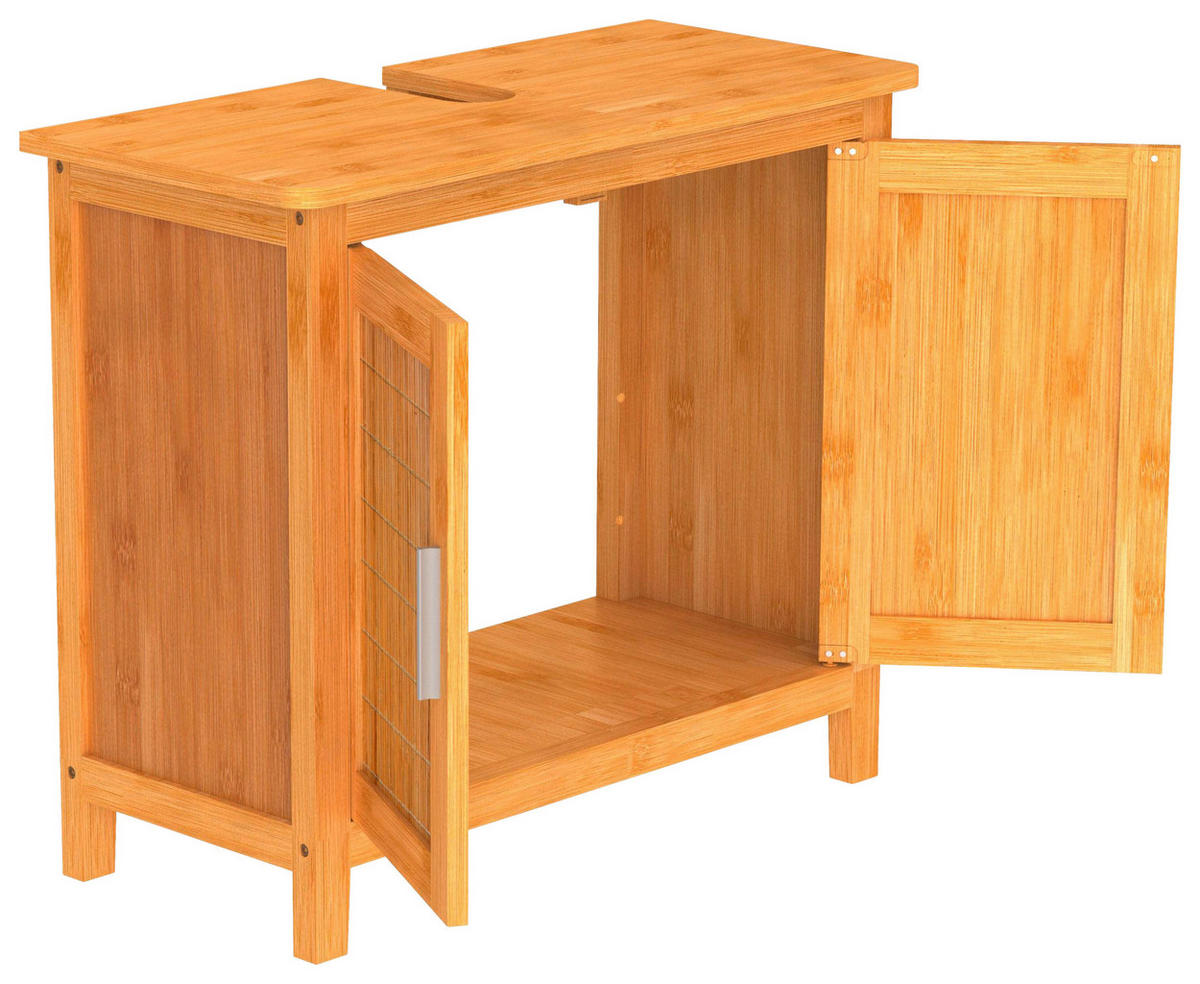 WASCHBECKENUNTERSCHRANK 67,0/60,0/28,0 cm  - Silberfarben/Braun, Natur, Holz/Metall (67,0/60,0/28,0cm) - Carryhome