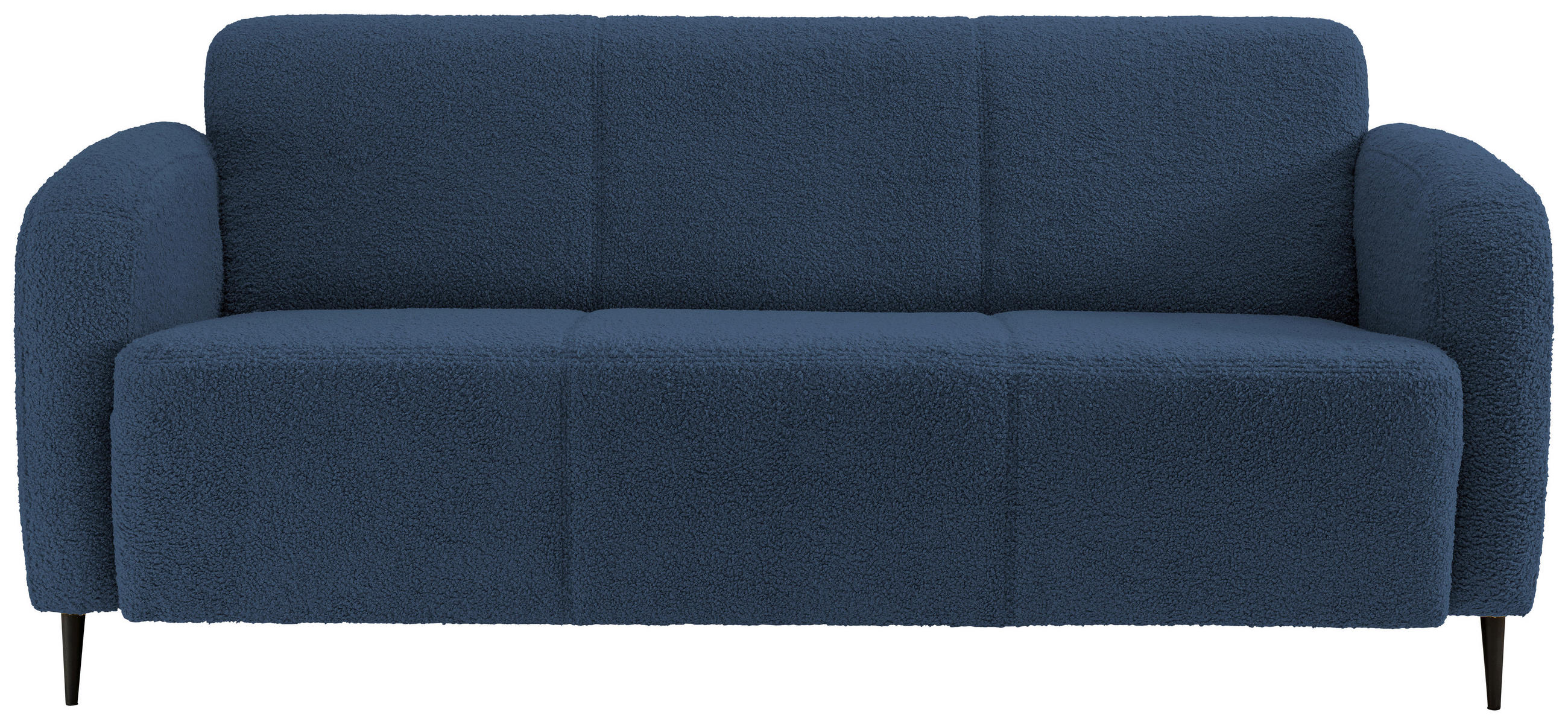 3-SITZER-SOFA in Teddystoff Blau  - Blau/Schwarz, MODERN, Textil/Metall (180/76/90cm) - Livetastic