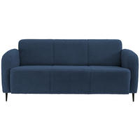 3-SITZER-SOFA Teddystoff Blau  - Blau/Schwarz, MODERN, Textil/Metall (180/76/90cm) - Livetastic