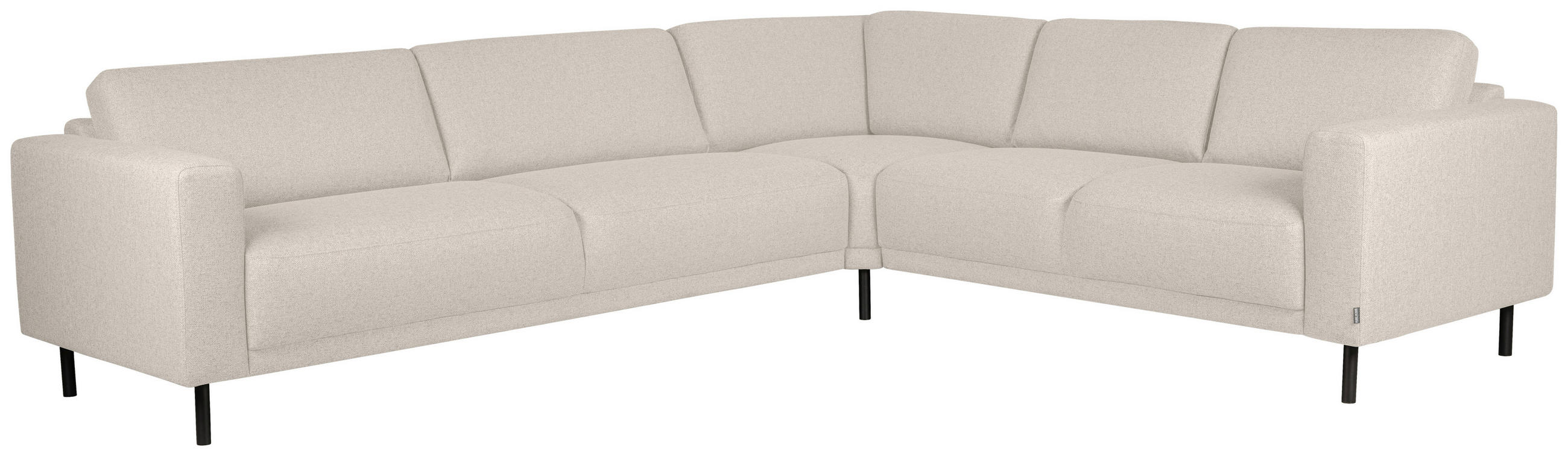HÖRNSOFFA i flatväv beige  - beige/svart, Design, metall/trä (288/78/243cm) - Pure Home Comfort