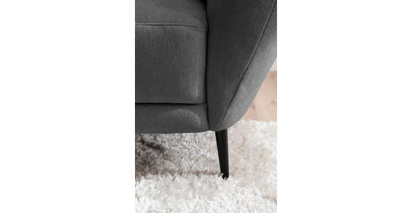 RÉCAMIERE Anthrazit Chenille Zierkissen, Rücken echt  - Anthrazit/Schwarz, KONVENTIONELL, Textil/Metall (224/70/97cm) - Hom`in