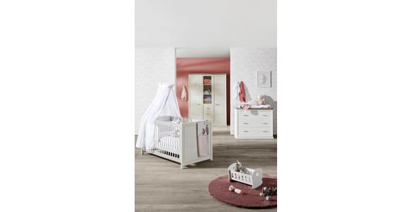 GITTERBETT CAMRON  145/76,50/80 cm   - Weiß/Grau, Natur, Holz/Holzwerkstoff (145/76,50/80cm) - My Baby Lou