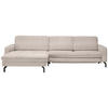 ECKSOFA in Cord Hellbraun  178/302 cm  - Hellbraun/Schwarz, Design, Textil/Metall (178/302cm) - Beldomo Style