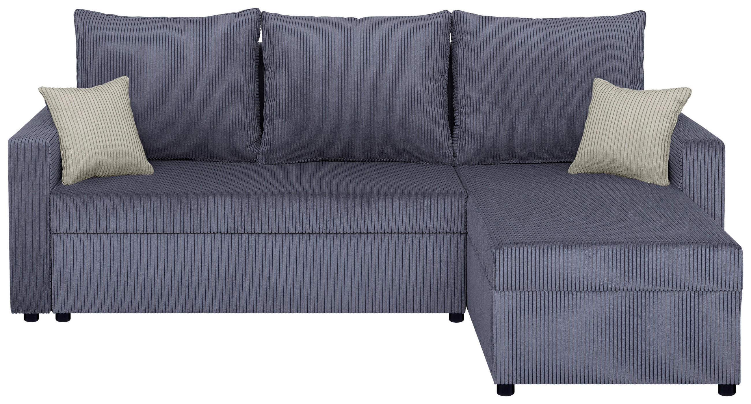 ECKSOFA  in Cord Dunkelgrau  - Dunkelgrau/Creme, Design, Holzwerkstoff/Kunststoff (228/147cm) - P & B
