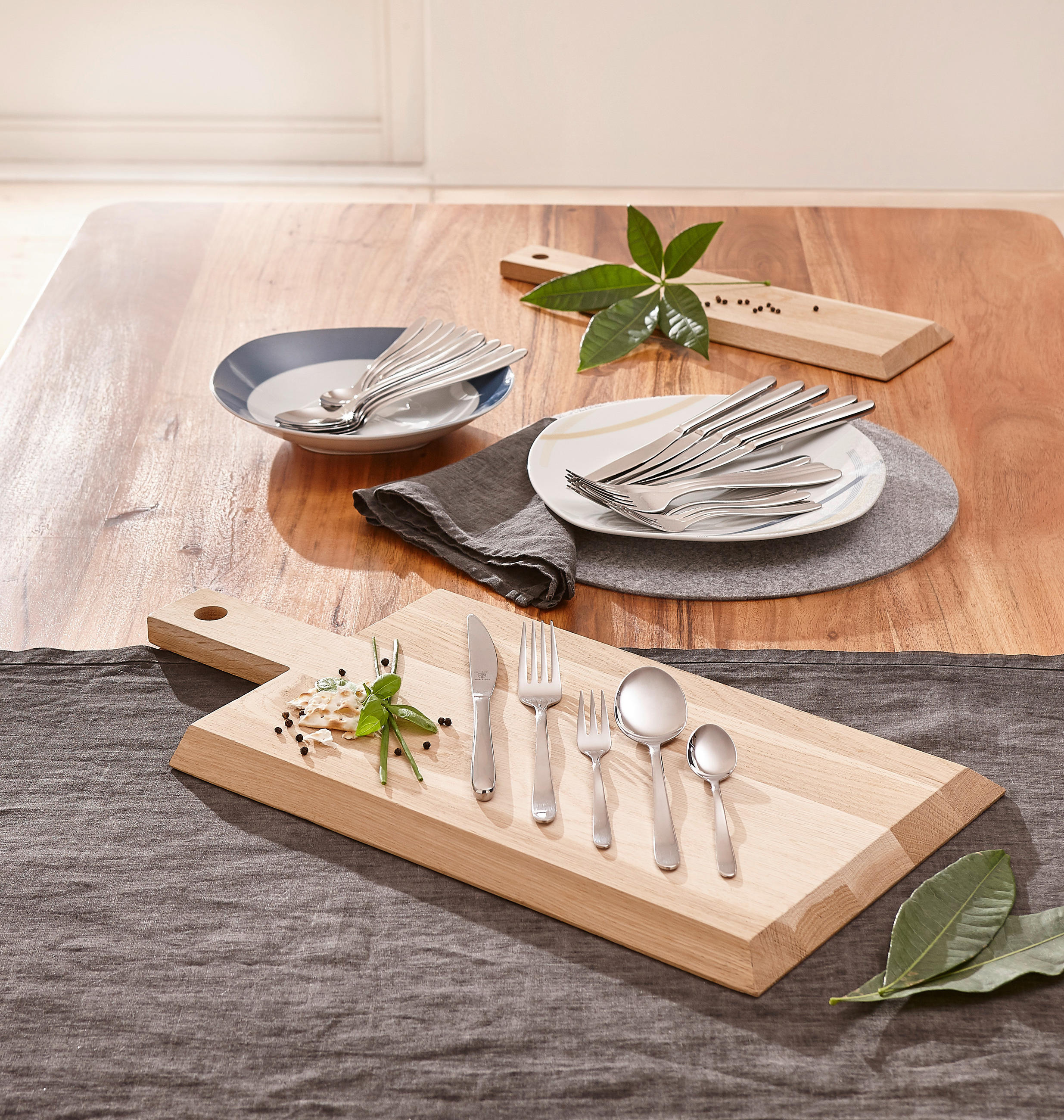 BESTECKSET Monza  30-teilig  - Edelstahlfarben, KONVENTIONELL, Metall - Justinus