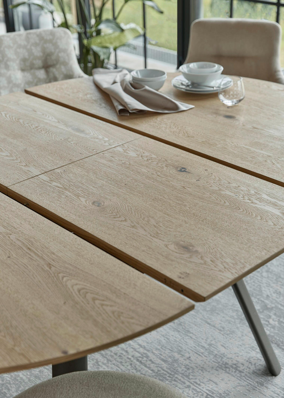 ESSTISCH in Holz, Metall 140/140/76 cm  - Wildeiche, Design, Holz/Metall (140/140/76cm) - Joop!