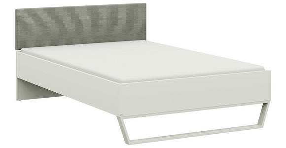 BETT 120/200 cm in Weiß, Salbeigrün - Salbeigrün/Weiß, Design, Holzwerkstoff/Textil (120/200cm) - Cantus