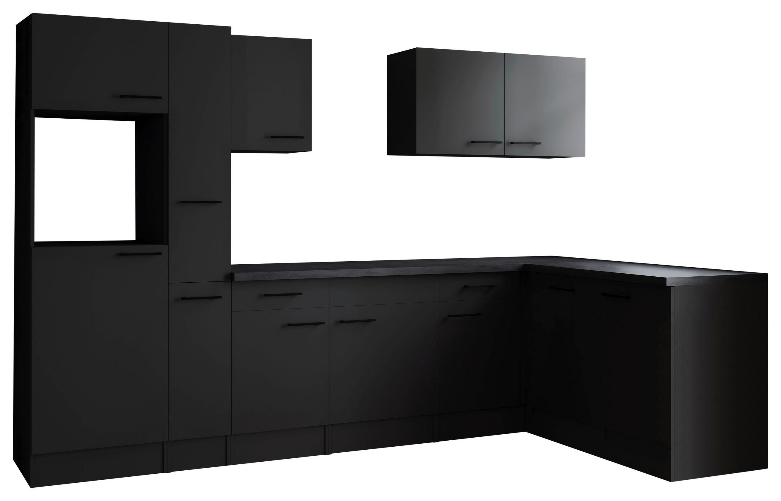 HÖRNKÖK 310/172 cm  i mörkgrå  - mörkgrå/svart, Design, metall/trämaterial (310/172cm) - Respekta