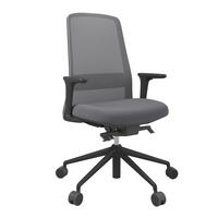 DREHSTUHL Grau, Schwarz, Dunkelgrau  - Dunkelgrau/Schwarz, MODERN, Kunststoff/Textil (70/103-115/70cm)