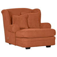 XXL-SESSEL - Rostfarben/Beige, Design, Holz/Textil (121/100/140cm) - Ambia Home