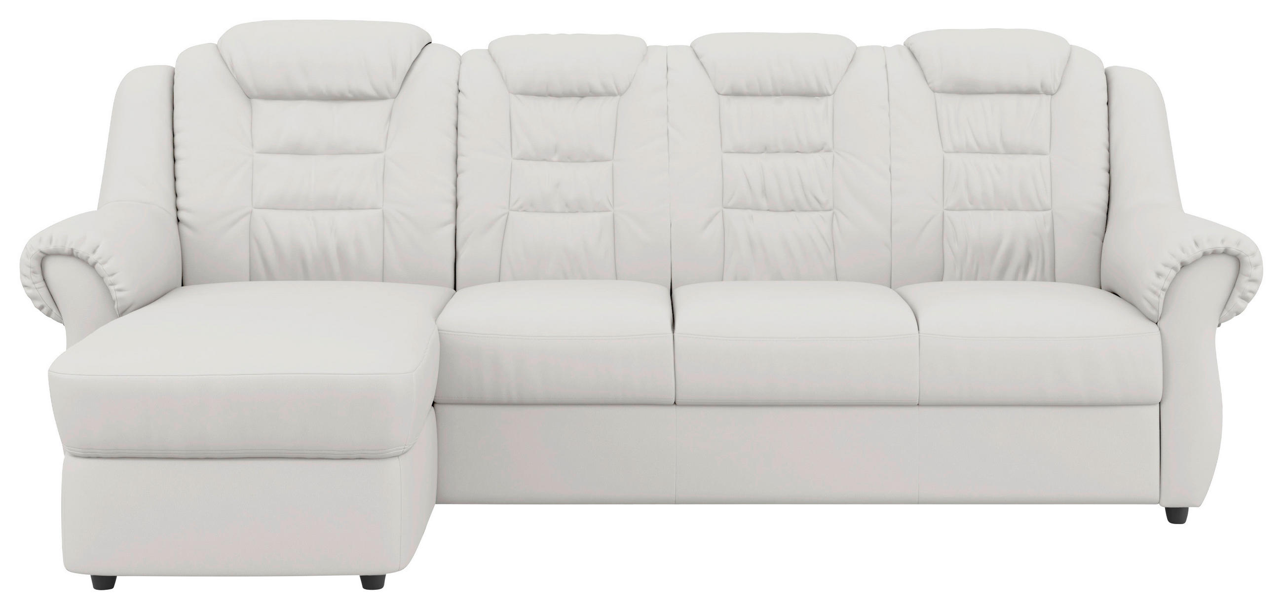 ECKSOFA Weiß Lederlook Rücken echt  - Schwarz/Weiß, KONVENTIONELL, Kunststoff/Textil (165/262cm) - Livetastic