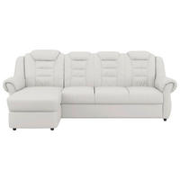 ECKSOFA Weiß Lederlook Rücken echt  - Schwarz/Weiß, KONVENTIONELL, Kunststoff/Textil (165/262cm) - Livetastic